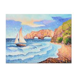 Alexander Antanenka, "Sailing By the Coast" Original Oil Painting on Canvas, Hand Signed with Certif
