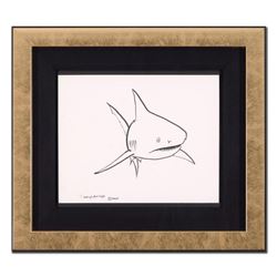 Wyland, "Shark" Framed Original Sketch, Hand Signed with Certificate of Authenticity.