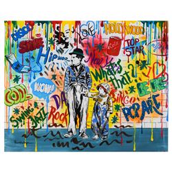 Nastya Rovenskaya- Mixed Media "Wanna be like Chaplin"