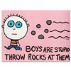 Image 1 : "Boys Are Stupid, Throw Rocks at Them" Limited Edition Lithograph (43" x 32") by Todd Goldman, Numbe