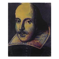 Steve Kaufman (1960-2010), "Shakespeare" Hand Painted Limited Edition Silkscreen on Canvas, Numbered