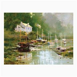 Marilyn Simandle, "Pont Aven" Limited Edition on Canvas, Numbered and Hand Signed with Letter of Aut
