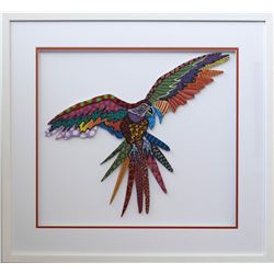 Patricia Govezensky- Original Painting on Laser Cut Steel "Macaw XII"