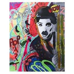 Nastya Rovenskaya- Mixed Media  Chaplin Is Hiding 