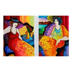 Patricia Govezensky- Set of Two Original Watercolors "Night in Paris"