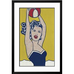 Roy Lichtenstein "Girl with Ball" Custom Framed