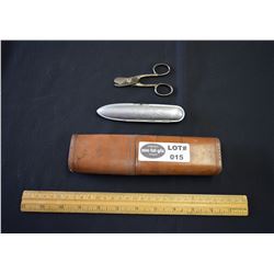 Two Vintage Cigar Holders and Vintage Scissor Cutters
