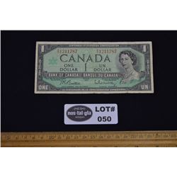 One (1) 1967 Canadian Centennial $1 Bill