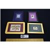 Image 1 : Lot of Four (4) Matted and Framed International Stamps