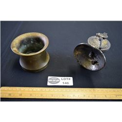 1 Vintage Brass Bowl and ! Vintage Miner's Lamp