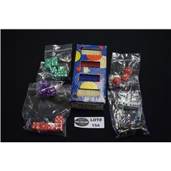 Vintage Paper Poker Chips and 6 Pairs of Dice