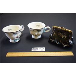 Pr of Baileys Yum Coffee Mugs and Pin Money Bank