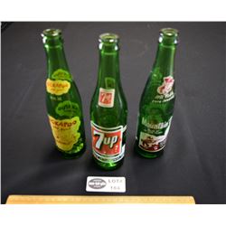 Lot of 3 Vintage Canadian Pop Bottles