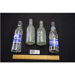 Lot of 4 Vintage Pop and Soda Water Bottles