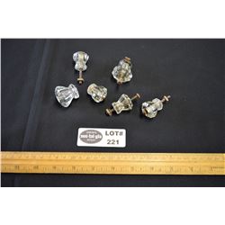 Lot of Antique Glass Drawer Pulls