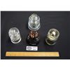 Image 1 : Lot of 4 Vintage Glass and Ceramic Insulators