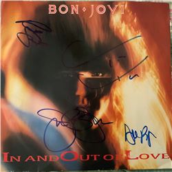 Signed Bon Jovi In And Out Of Love Album Cover