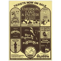 YES ,Alice Cooper, FLEETWOOD MAC and  Lynyrd Skynyrd 1977 Las Vegas Concert Handbill