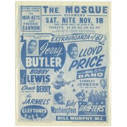 Chuck Berry / Jerry Butler / Lloyd Price 1961 ORIGINAL Concert Handbill / Flyer