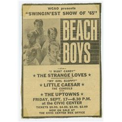 The BEACH BOYS 1965 Baltimore Concert Ad