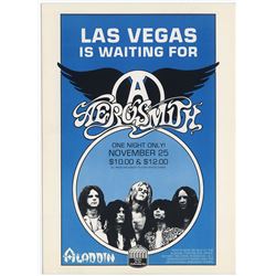 AEROSMITH Original 1977 Las Vegas Aladdin Concert Handbill