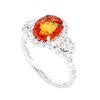 Image 1 : RARE Mandarin Sapphire & Diamond Platinum Ring