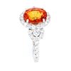 Image 4 : RARE Mandarin Sapphire & Diamond Platinum Ring