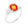 Image 5 : RARE Mandarin Sapphire & Diamond Platinum Ring