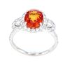 Image 6 : RARE Mandarin Sapphire & Diamond Platinum Ring