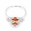 Image 7 : RARE Mandarin Sapphire & Diamond Platinum Ring