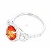 Image 8 : RARE Mandarin Sapphire & Diamond Platinum Ring