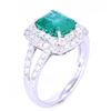 Image 1 : EXCELLENT Emerald & Diamond 18K Gold Ring