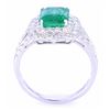 Image 3 : EXCELLENT Emerald & Diamond 18K Gold Ring