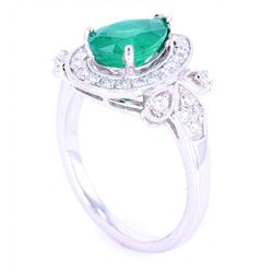 Luxury Emerald & Diamond Platinum Ring