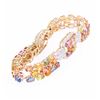 Image 3 : 24.09 ct Multi-Colored Sapphire & Diamond Bracelet
