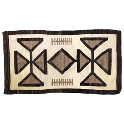 Navajo Toadlena Two Grey Hills Wool Rug c. 1920's