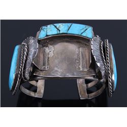 Navajo Sterling & Turquoise Bracelet Signed