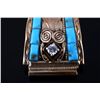 Image 10 : Signed Navajo Silver Morenci Turquoise Watch Band