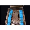 Image 9 : Signed Navajo Silver Morenci Turquoise Watch Band