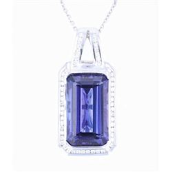 25.36 ct. Tanzanite & Diamond Platinum Necklace