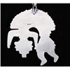 Image 13 : Navajo Inlaid Rainbow Yei Silver Pendant Necklace