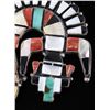 Image 5 : Navajo Inlaid Rainbow Yei Silver Pendant Necklace
