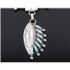 Image 4 : Zuni Sterling Turquoise Petite Point Necklace