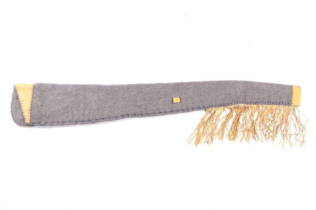 Trade Blanket & Leather Saddle Rifle Scabbard