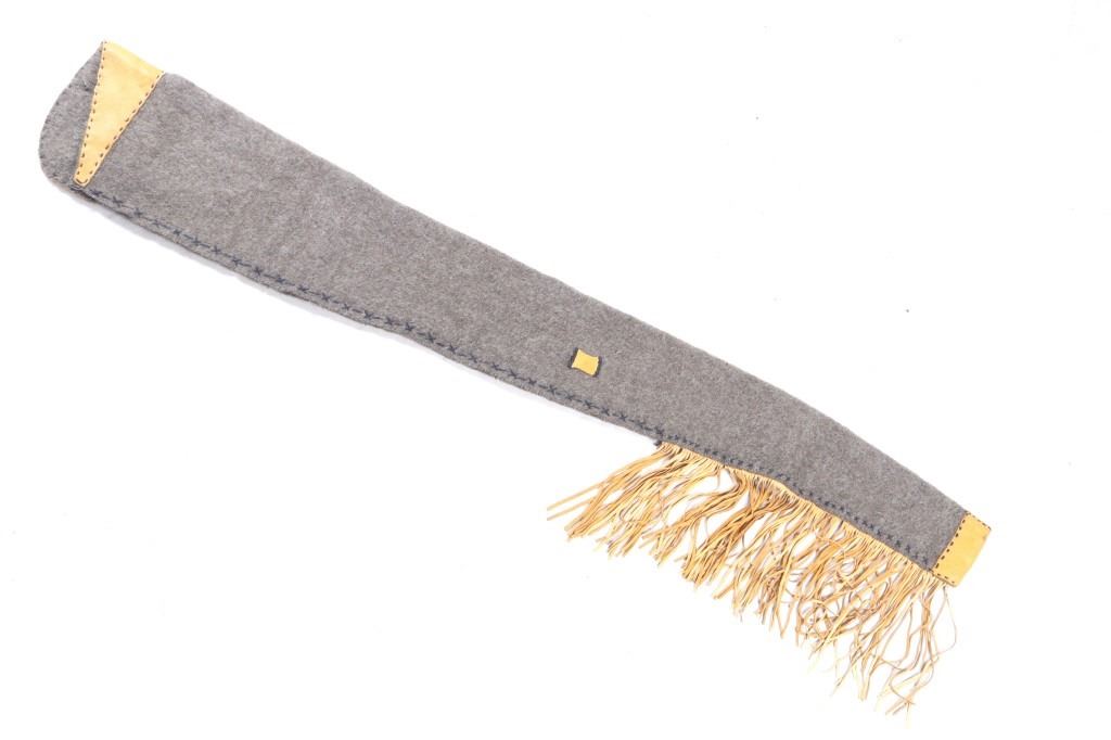 Trade Blanket & Leather Saddle Rifle Scabbard