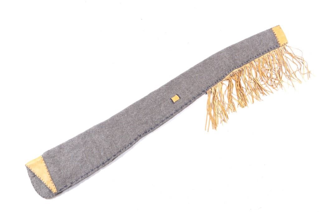 Trade Blanket & Leather Saddle Rifle Scabbard