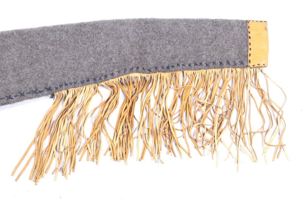 Trade Blanket & Leather Saddle Rifle Scabbard