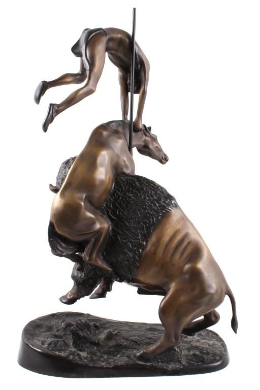 Frederic Remington Buffalo Horse Statue LARGE