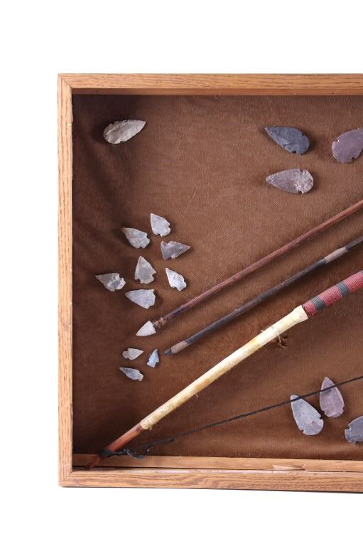 Bow, Arrows & Arrowheads Shadowbox Display