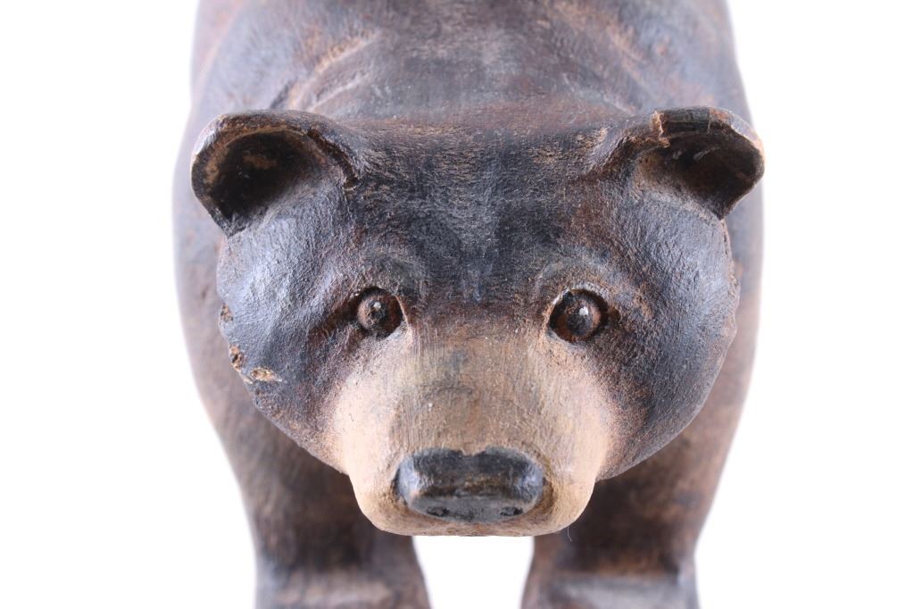 1992 Hand Carved Wooden Bear by E. Carlson